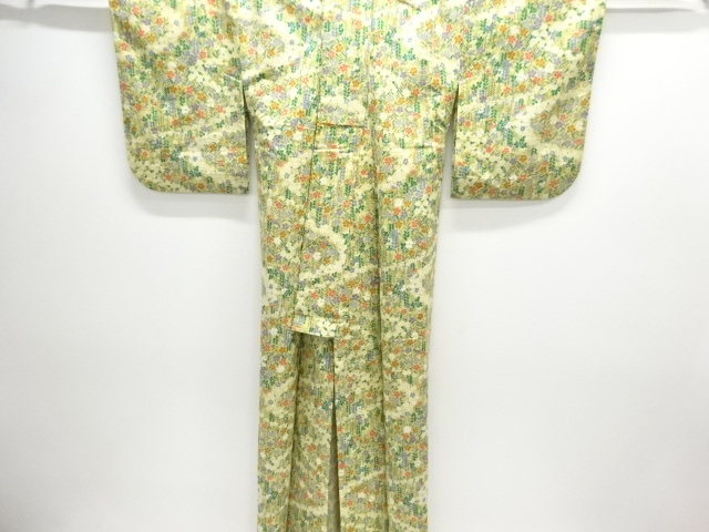  秋草模様単衣着物